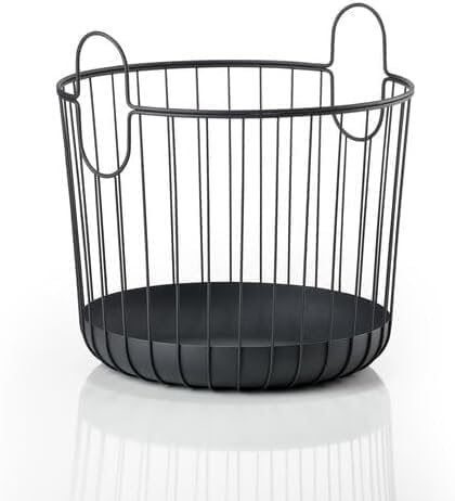 Zone Denmark Inu Basket - Basket with Handles Crafted from Metal - with sleek and sturdy design - Stylish and Functional Storage for Kitchen, Bathroom, Children's Room, and Home Office- (Small)