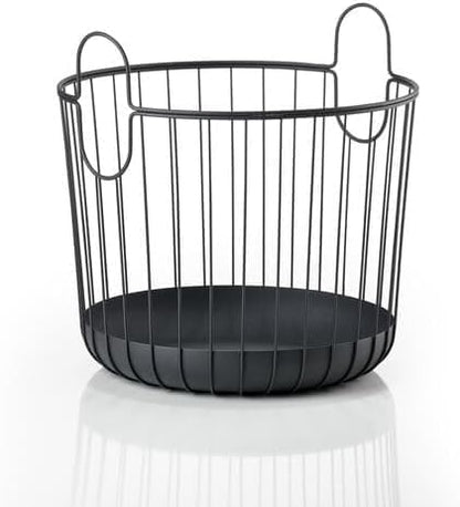 Zone Denmark Inu Basket - Basket with Handles Crafted from Metal - with sleek and sturdy design - Stylish and Functional Storage for Kitchen, Bathroom, Children's Room, and Home Office- (Small)