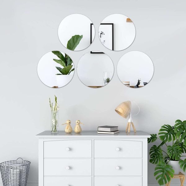 Efavormart 14" Round Glass Mirror Wedding Party Table Decorations Centerpieces - 4 PCS
