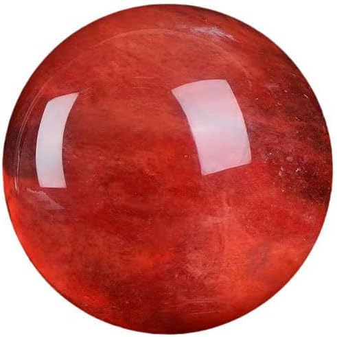 Natural Red Melting Healing Crystal Gemstone Sphere Ball for Reiki Balancing Meditation Energy Home and Office Decoration (6cm, Artificial Crystal)