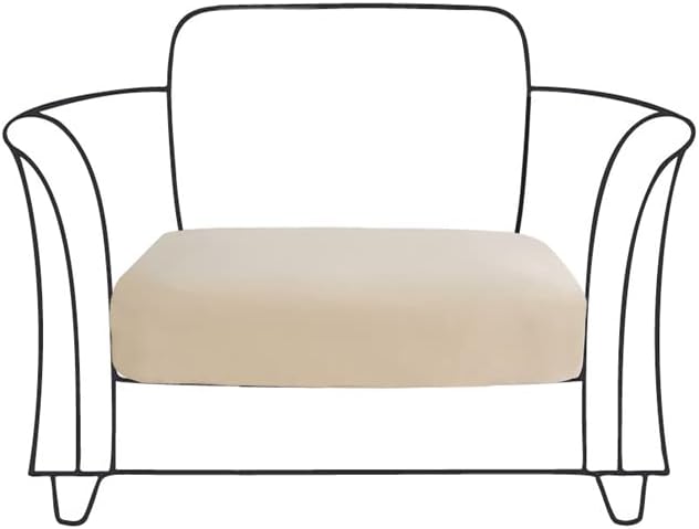 HOOBUY Waterproof Couch Cushion Cover 1pc Stretch Sofa Slipcovers Furniture Protector with Elastic Suitable for Armchair, Loveseat,3&4 Seater Sofa (1, Beige)