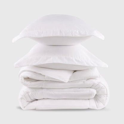 PeachSkinSheets Night Sweats: The Original 1500TC Soft Super Full/XL Full Oversized Comforter Set Classic White