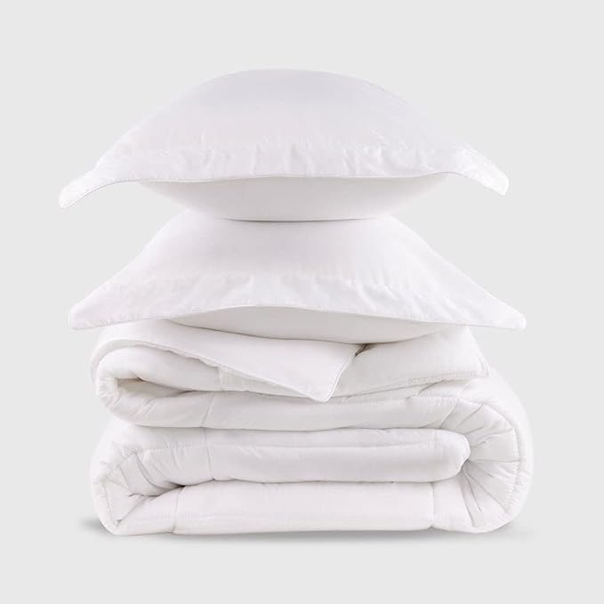 PeachSkinSheets Night Sweats: The Original 1500TC Soft Super King/Cali King Oversized Comforter Set Classic White