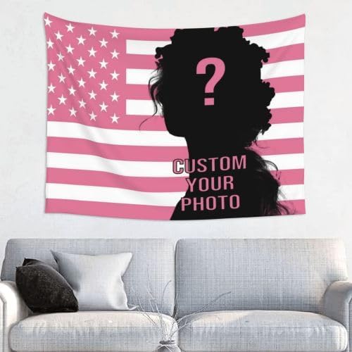 Custom Flag Tapestry Personalized Picture Image Text Custom Tapestry Wedding Backdrop 37''W X 29''L Tapestry For Dormitory
