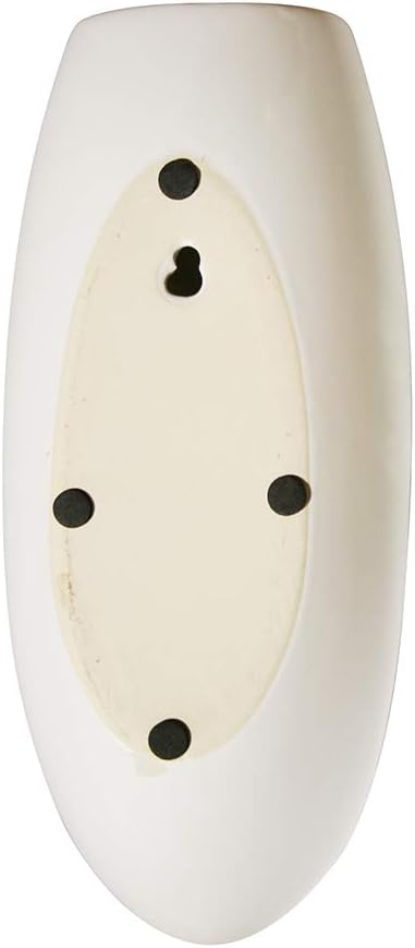 Howard Elliott Ceramic Oval Decorative Face Hanging Wall Decor Sculpture, White Matte Glazed Finish Wall Vase Decor for Living Room, Bedroom, Hallway & Entryway, 10 x 5 Inch