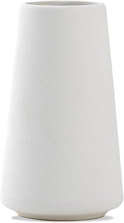 6'' White Ceramic Bud Vases Set of 1,Small Vases in Bulk for Flowers,Modern for Floral and Pampas Grass,Mini Vases for Centerpieces,Boho for Wedding,Party,Table Home Decor