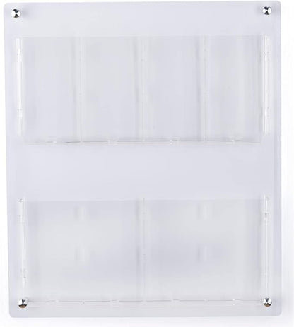 Displays2go Acrylic Literature Holder Wall Mount, 4/8.5" w, 4-8 Pockets - Clear (2RP4CLR)