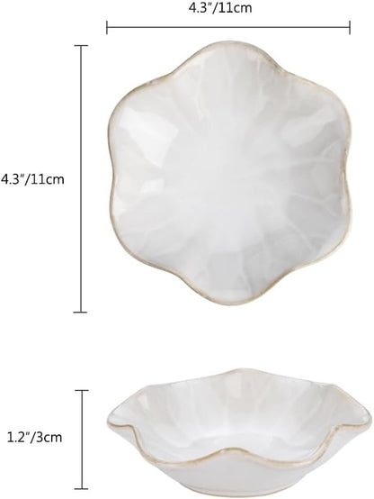 2PCS Lotus Leaf Shape Ring Holder Dish, Small Key Bowl, Ceramic Trinket Tray Jewelry Dish Organizing Necklace Earrings for Mom Friend Sister, All Jewelries Are NOT Included.White+Light Green.