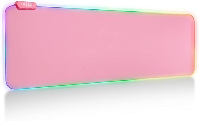 Tilted Nation Pink Mouse Pad | RGB Gaming Mouse Pad Pink (Create Your Dream Setup) Large LED Mousepad Mats for Desk with 8 Light Modes, Smooth Gliding, and Easy to Clean - Girl Gaming Accessories