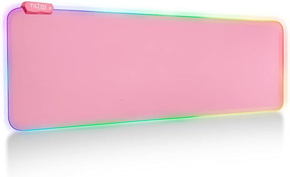 Tilted Nation Pink Mouse Pad | RGB Gaming Mouse Pad Pink (Create Your Dream Setup) Large LED Mousepad Mats for Desk with 8 Light Modes, Smooth Gliding, and Easy to Clean - Girl Gaming Accessories