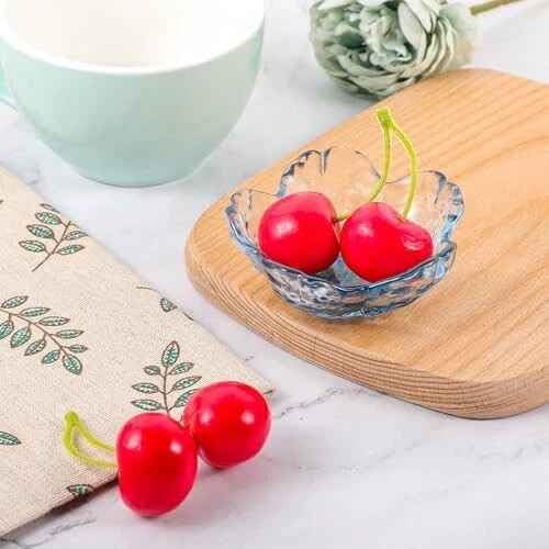 Small Blue Key Bowl Flower Glass Jewelry Dish Aesthetic Trinket Tray Engagement Wedding Ring Holder Plate Room Decor Dish Organizing Necklace Earrings