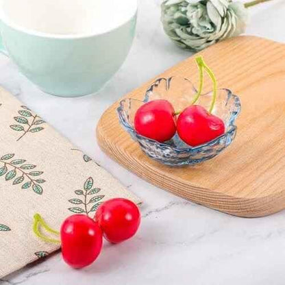 Small Blue Key Bowl Flower Glass Jewelry Dish Aesthetic Trinket Tray Engagement Wedding Ring Holder Plate Room Decor Dish Organizing Necklace Earrings