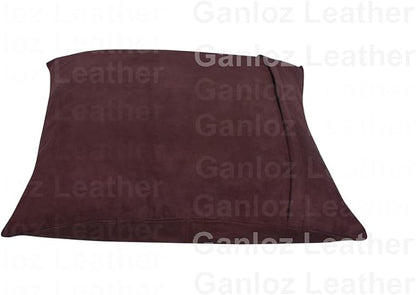 Lambskin Leather Pillow Cover - Sofa Cushion Case - Decorative Throw Covers for Living Room & Bedroom, 16x16 Inches - Brown Pack of 2