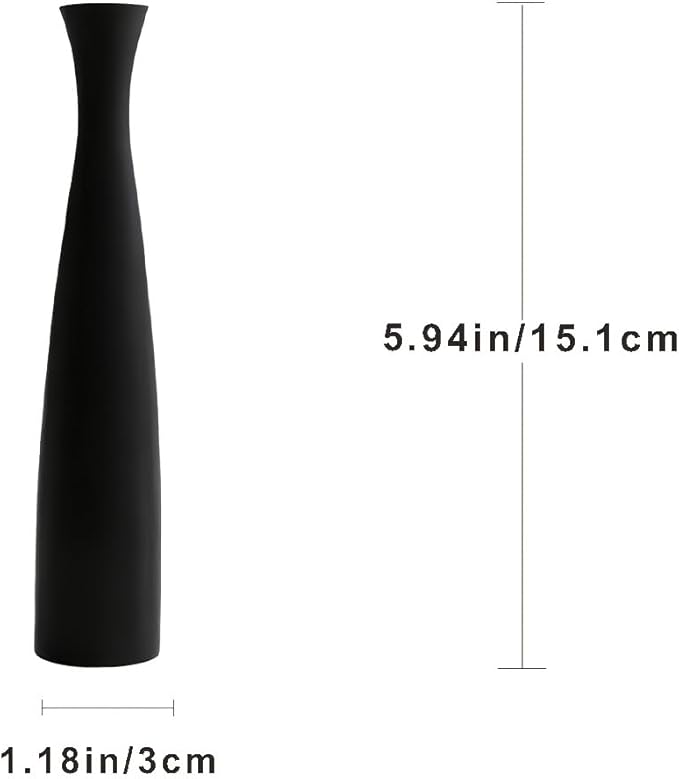Matte Black Vase 2PCs| Minimalist Vase for Home Decor | Tall Skinny Vases | 3D Printed Plastic Faux Ceramic Cylinder | Aesthetic Single Stem Holder for Wedding Living Room Table Centerpiece (White)