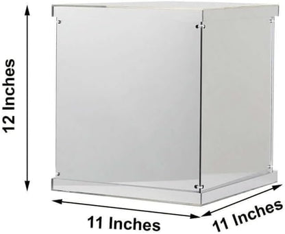 Efavormart 12" Silver Mirror Finish Wedding Decor Ideas Clear Display Box for Centerpieces with Interchangeable Lid and Base
