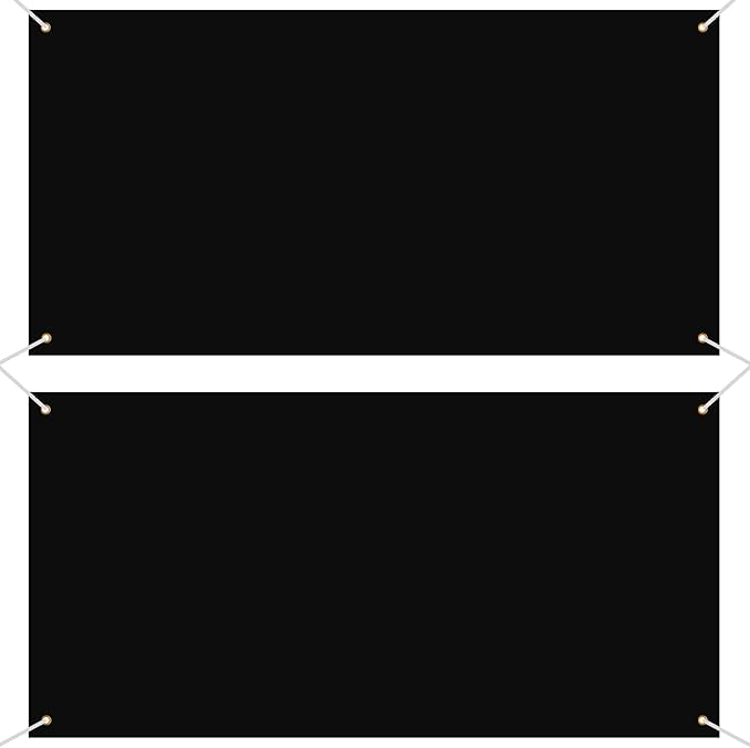2 Pieces Large Banners Signs Polyester Oxford Cloth Sublimation Banner with Rope for Indoor Wall Outdoor Easy Hang Sign DIY Banner Sign for Business Office Supply (Black,2 x 4 Feet)