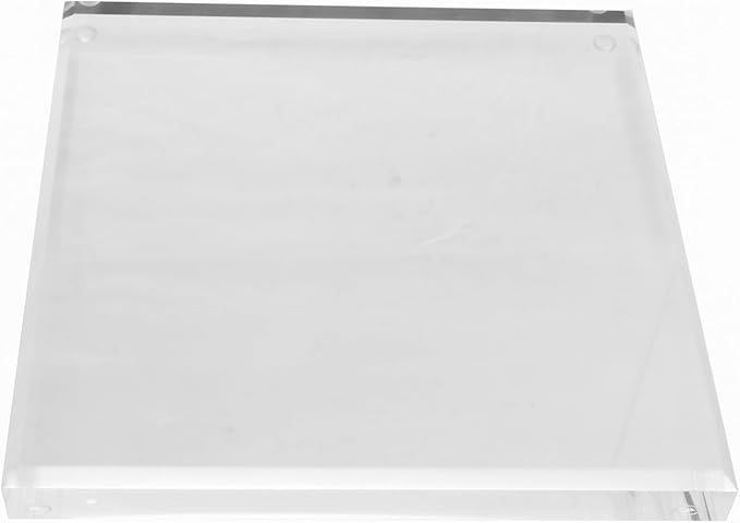 CiaoHER 1in Thickness Beveled Acrylic Square Display Block Clear Polished Pedestal Stand Riser (10x10, 1pack)