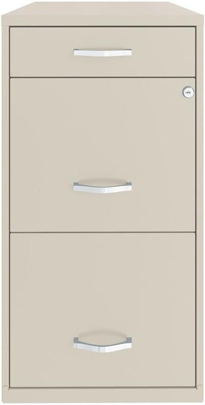 Scranton & Co 18" 3-Drawer Metal Filing Cabinet with Pencil Drawer in Off White