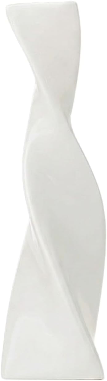 Bud Vase Small Ceramic Bud Vase Single Flower Stem Vase for Modern Home Decor for Centerpieces Twist Minimalism Style Vase Home Decorative Floral Centerpiece for Wedding and Office (White)