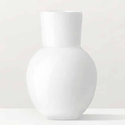 Torre & Tagus 6" Mouth Blown Art Glass Vase for Flowers - Opaque White Small Table Vase & Handmade Small White Accent for Modern Home Decor, Neutral Bud Vases as Decorative Shelf Decor or Wedding