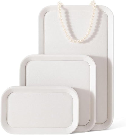 Jewelry Display, Leather Valet Tray,Luxury Jewelry Drawer Organizer,Premium Flat Tray,White Jewelry Tray
