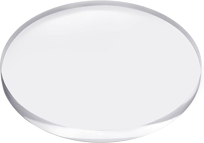 CiaoHER 1in Thickness 12in Diameter Acrylic Disc Display Block Clear Polished Round Pedestal Stand Riser 12" x 12" x 1", 1 Pack