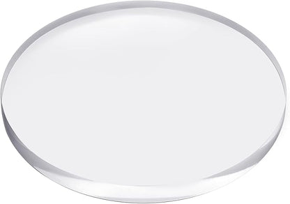 CiaoHER 1in Thickness 12in Diameter Acrylic Disc Display Block Clear Polished Round Pedestal Stand Riser 12" x 12" x 1", 1 Pack