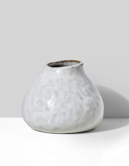 Serene Spaces Living Free-Form Glazed Ceramic Mini-Bud Vase, Set of 4- Centerpiece for Vintage Weddings, Events, Measures 2.5" Tall and 3" Diameter