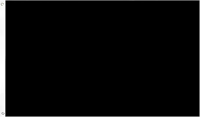Solid Black Flag 3x5 Ft Blank Black Flags Vivid Color Double Stitched Plain Flag with Brass Grommets