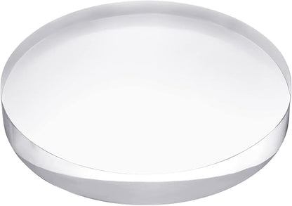 CiaoHER 1in Thickness 7in Diameter Acrylic Disc Display Block Clear Polished Round Pedestal Stand Riser 7" x 7" x 1", 1 Pack