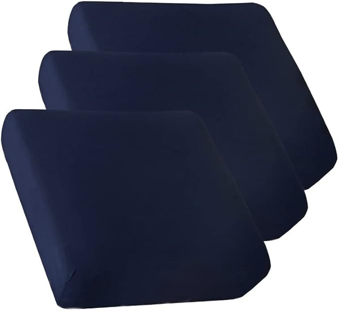 HOOBUY Waterproof Couch Cushion Cover 3Pieces Stretch Sofa Slipcovers Furniture Protector with Elastic Suitable for 3 Seater Sofa (3, Navy)
