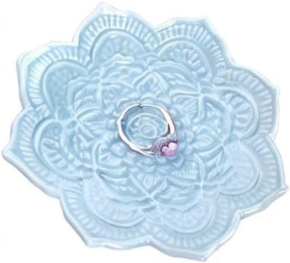 PUDDING CABIN Blue Mandala Ring Dish, Birthday Gift for Friend Female Women Mom Girls
