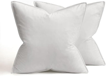MIULEE Pack of 2 Decorative Velvet Throw Pillow Cover Soft Pillowcase Solid Square Cushion Case for Sofa Bedroom Car 20x20 Inch 50x50 Cm Pure White