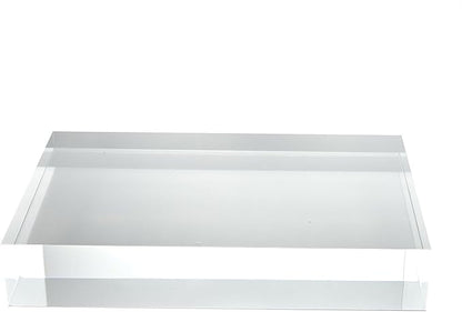 CiaoHER 2in Thickness Solid Acrylic Cube Display Block Clear Polished Pedestal Stand Riser Solid Base 2" x 8" x 12", 1 Pack