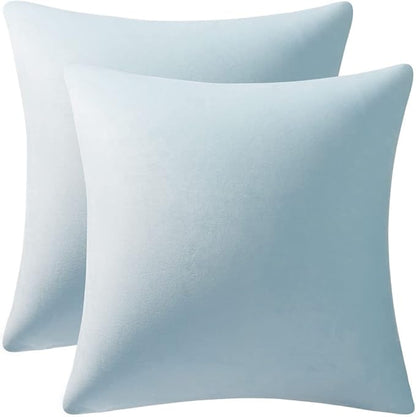 26x26 Euro Pillow Covers : 2 Pack Cozy Soft Velvet Oversized Couch Pillow Shams, Square Throw Pillow Cases for Living Room Sofa, Light-Blue