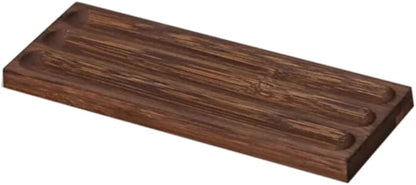Pen holder Organizer of Office desks,Walnut Desk Pen Stand,Wave Pen Tray Accessory,Teacher Gifts,Suitable for School,Home,Desktop Office Art Accessories (Walnut, 3 Grid)