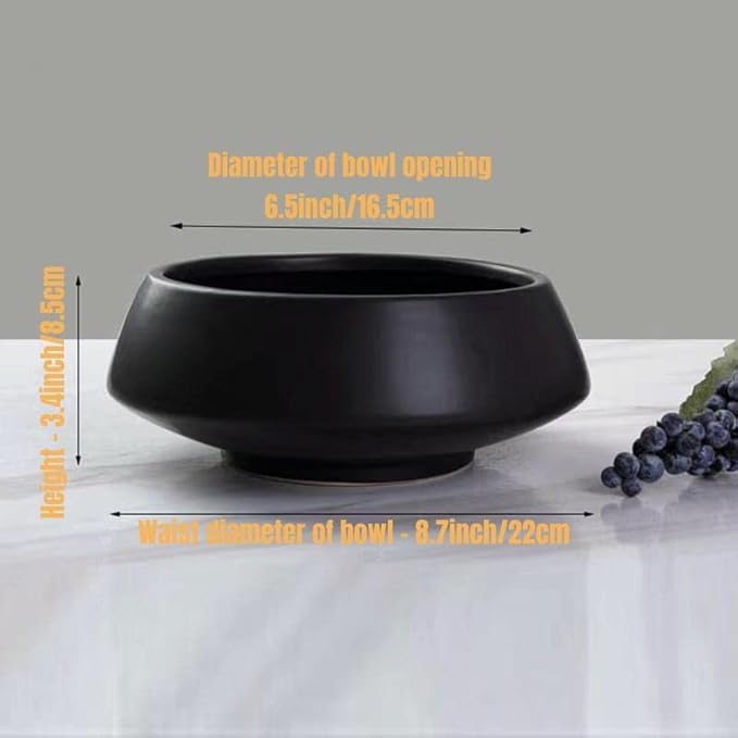 Ceramic Flower Pot Flower Arrangement Set Japanese Ikebana Floral Art Supplies Handmade Flower Bowl Decorative Flower Vase for Centerpieces (Large Black)