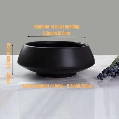 Ceramic Flower Pot Flower Arrangement Set Japanese Ikebana Floral Art Supplies Handmade Flower Bowl Decorative Flower Vase for Centerpieces (Large Black)