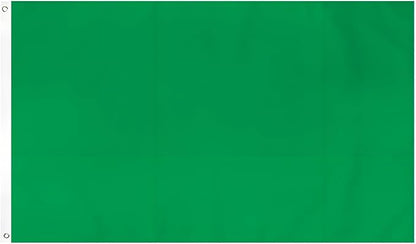 Solid Green Flag 3x5 Ft Blank Green Flags Vivid Color Double Stitched Plain Flag with Brass Grommets