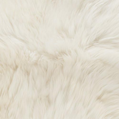 SAFAVIEH Sheep Skin Collection Accent Rug - 2' x 5', Natural & White, Handmade Rustic Glam Genuine Pelt, 3.4-inch Thick Ideal for High Traffic Areas in Entryway, Living Room, Bedroom (SHS211A)