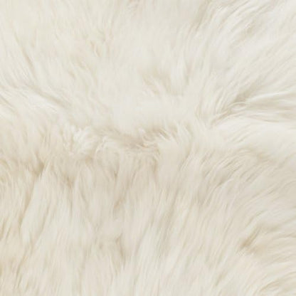 SAFAVIEH Sheep Skin Collection Accent Rug - 2' x 5', Natural & White, Handmade Rustic Glam Genuine Pelt, 3.4-inch Thick Ideal for High Traffic Areas in Entryway, Living Room, Bedroom (SHS211A)