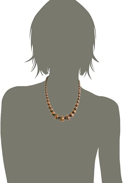 Xianli Wang Natural Wood Beads Necklace for Men Women Wooden Chain Unisex Chunky Bead Necklaces