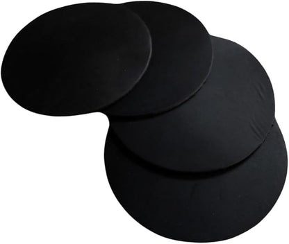 Real Natural Grain Leather Coasters – Durable Non-Slip (Black) Distressed Design, Set of 4 for Table Protection in Home, Office, Kitchen, and Bar