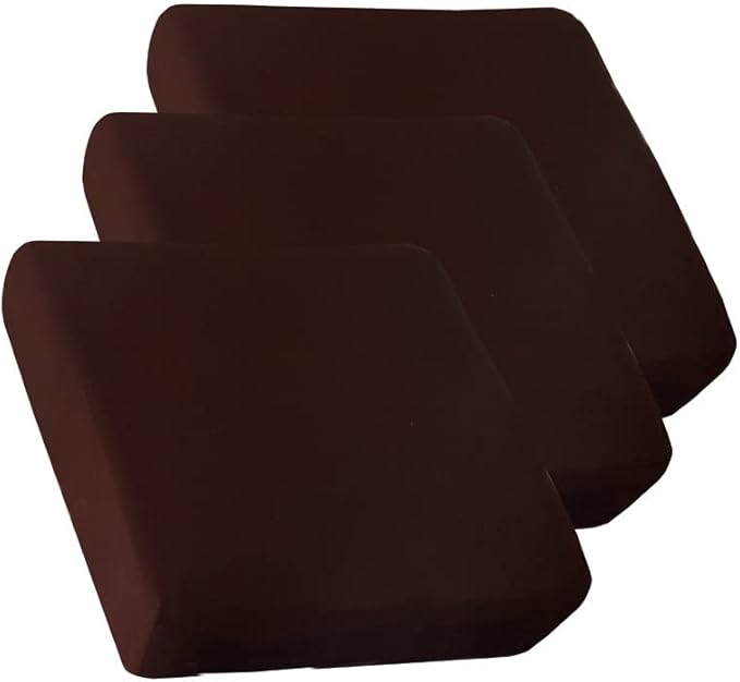 HOOBUY Waterproof Couch Cushion Cover 3Pieces Stretch Sofa Slipcovers Furniture Protector with Elastic Suitable for 3 Seater Sofa (3, Coffee)