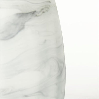 Maklaine Traditional Short Gray/Cream Ceramic Abstract Pattern Vase
