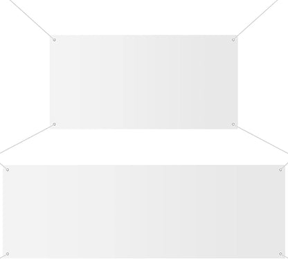 2 Pieces Large Banners Signs Polyester Oxford Cloth Sublimation Banner with Rope for Indoor Wall Outdoor Easy Hang Sign DIY Banner Sign for Business Office Supply (White,2 x 4 Feet, 2 x 6 Feet)