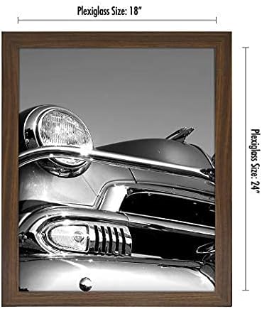 Americanflat 18x24 Poster Frame with Polished Plexiglass - Wide Picture Frames Made of Engineered Wood for Vertical or Horizontal Wall Display - Epic Collection - Mahogany