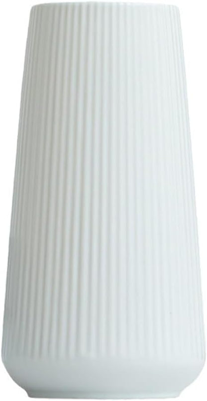 White Ceramic Vase, Minimalist Modern Flower Vases for Home Decor, Decorative for Pampas Grass, Small Vase for Home Living Room Farmhouse Office Decor