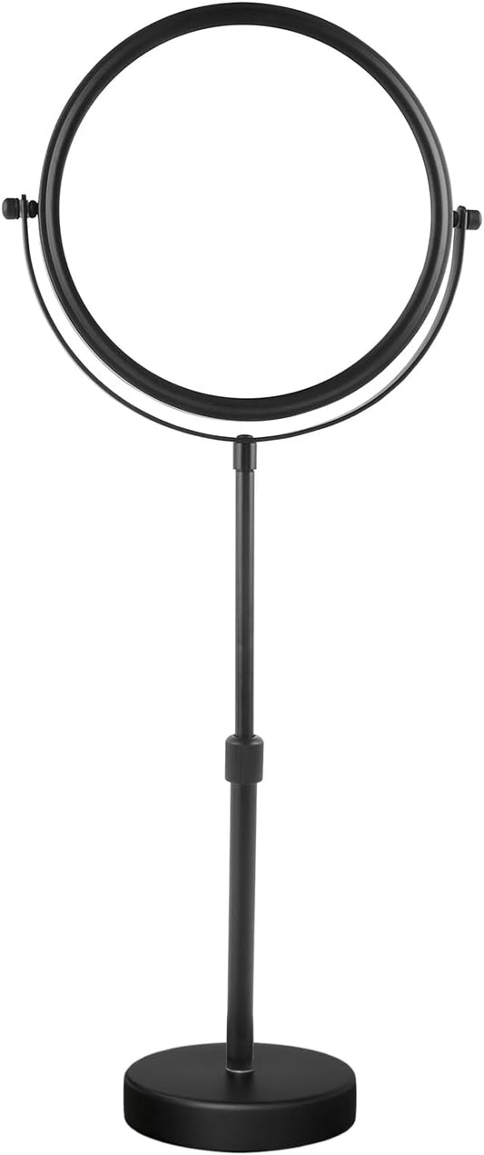 Nicesail Higher Taller Tabletop Makeup Mirror of 8 Inch, 5X Magnified Makeup Mirror Countertop Standing, Height Adjustable, Double Sided Mirror in Matte Black (8 Inch, 5X)…