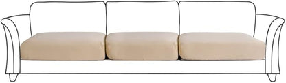 HOOBUY Waterproof Couch Cushion Cover 3Pieces Stretch Sofa Slipcovers Furniture Protector with Elastic Suitable for 3 Seater Sofa (3, Beige)